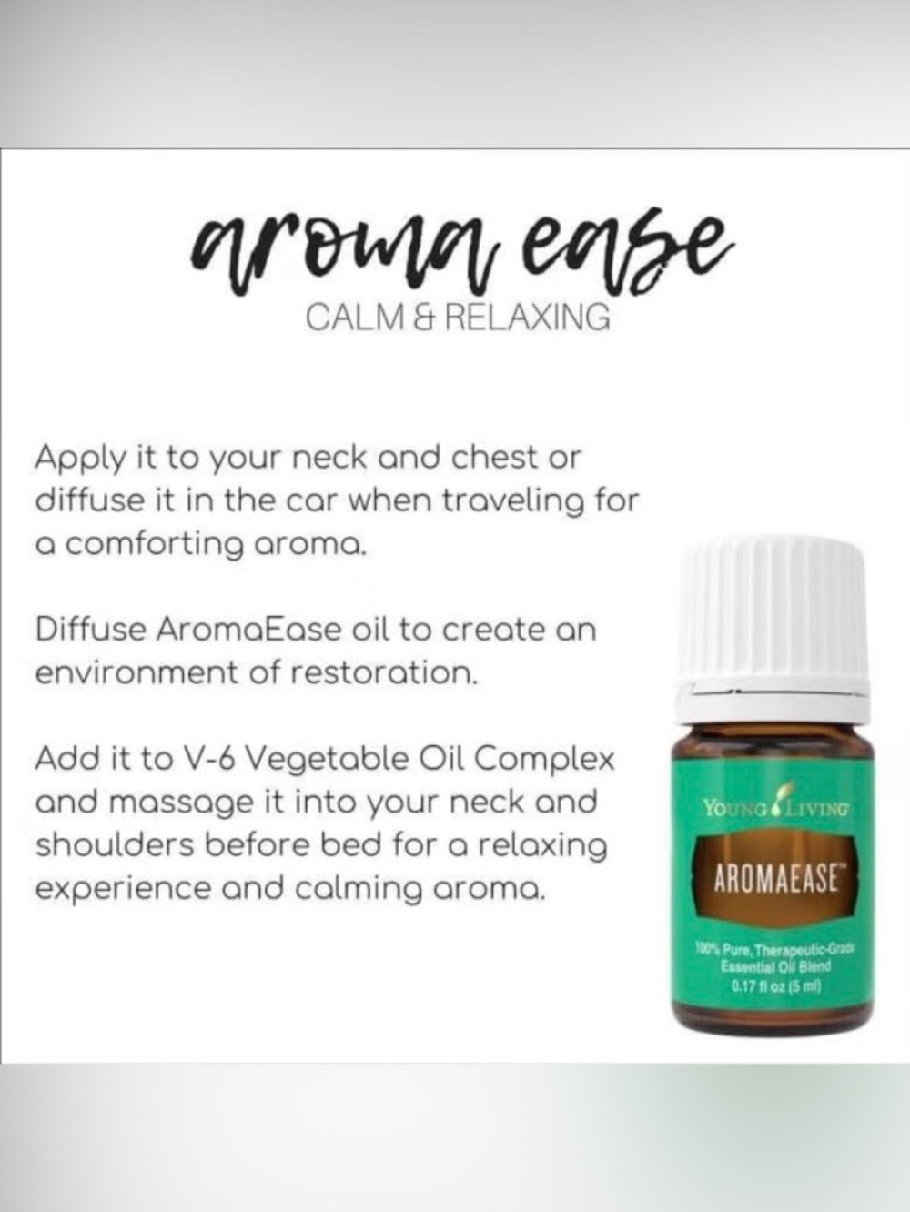 Young Living AromaEase Essential Oil Blend - 5 ml Brand New Unopened Sealed - Picture 3 of 7